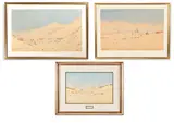 A charge of camel riders through the desert; by Augustus Osbourne Lamplough, Watercolour over pencil All signed, sold May 2026