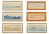 Six landscapes by Augustus Osbourne Lamplough, Watercolour over pencil All signed, sold May 2026