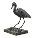 An egret by Donald Grieg, 1997, Bronze, sold May 2026