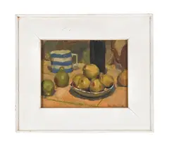 Still life with figs by Philip Matthews, Oil on board, sold May 2026