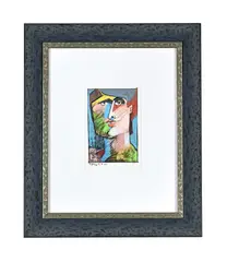 Head of a man by Geoffrey Key, Mixed media on paper, sold May 2026