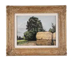 Haystacks by Bernhard Sickert, 1925, oil, sold May 2026