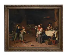 The young trumpeters by Luigi Scaffai, Oil on canvas, sold May 2026