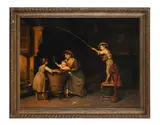 The young angler by Luigi Scaffai, Oil on canvas, sold May 2026