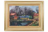 Buildings on the banks of a river, france by Paul Maze, Oil on canvas, sold Apr 2026