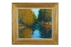 The epte at fourges by George Devlin, 1996, Oil on canvas, sold Apr 2026