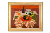 Peperoni and striped cloth by Alberto Morrocco, Oil on canvas, sold Apr 2026