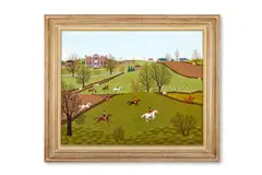 Forrard on by Vincent Haddelsey, 1968, Oil on canvas, sold Apr 2026