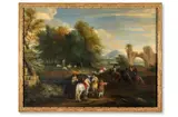 The hunting party, shepherd and ruins beyond by Adam Frans van der Meulen, Oil on canvas, sold Apr 2026