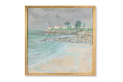 Rainy coastal landscape by Roger de Grey, Oil on canvas, sold Apr 2026