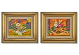 Golden bowl; flowers and new potatoes by David McClure, 1987, Oil on board, a pair Both signed, sold Apr 2026