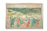 Segos valley with wild orchids and marguerites by Anthony Gross, 1978, Oil and ink on canvas, sold Apr 2026