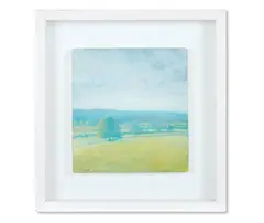 Trees in an extensive landscape by Andrew Hemingway, Tempera on board, sold Apr 2026