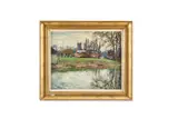 River landscape with church by John Anthony Park, Oil on board, sold Apr 2026
