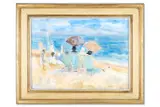 Sunshades, aldeburgh by Peggy Somerville, Oil on canvas, sold Apr 2026