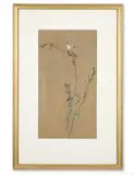 A butterfly on seeded campion by Edwin John Alexander, Watercolour and bodycolour on brown paper, sold Apr 2026