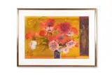 Poppies on a yellow ground by Robin Philipson, Watercolour, sold Apr 2026