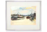 London docks by Paul Maze, Pastel on buff paper, sold Apr 2026