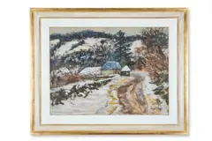 Winter on the sussex downs by Paul Maze, Pastel, sold Apr 2026