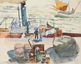 La rochelle by Paul Maze, 1922, Pencil and watercolour, sold Apr 2026