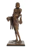 Pokot girl with gourd and goat by Jonathan Kenworthy, Bronze with copper base, sold Apr 2026