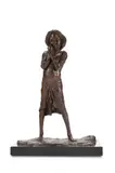 Gabra girl wiping her eye by Jonathan Kenworthy, 1976, Bronze on a marble base, sold Apr 2026