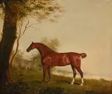 A bay hunter in a landscape by Benjamin Marshall, Oil on canvas, sold Apr 2026