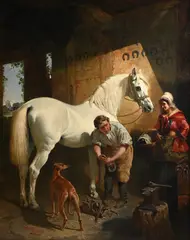 Sir edwin henry landseer and john phillip by John Frederick Herring Senior, Oil on canvas, sold Apr 2026