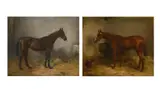 A bay hunter in a stable; and a light bay hunter... by Robert Alexander, Oil on canvas One signed and dated '1890, sold Apr 2026