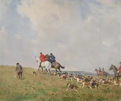 Hunting party by George Denholm Armour, Oil on canvas laid to board, sold Apr 2026