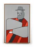 'grey sleeved man'; 2012 by Renee So, oil, sold Apr 2026