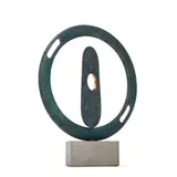 'cycles iv' sculpture; 2014 by Philip Hearsey, Bronze, Forest of Dean stone base; rotates, sold Apr 2026