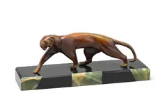 An art deco panther sculpture, circa 1930 by Michel Decoux, sculpture, sold Apr 2026
