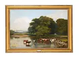 Landscape with cattle by John MaCpherson, Oil on canvas, sold Apr 2026
