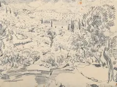 A mediterranean landscape by Julian Trevelyan, Pencil, sold Mar 2026