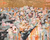 (untitled) italian mountains by Julian Trevelyan, Oil on canvas, sold Mar 2026