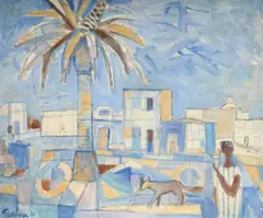 Gozo, malta by Julian Trevelyan, Oil on canvas, sold Mar 2026
