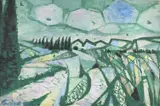 Austrian landscape by Julian Trevelyan, Oil on canvas, sold Mar 2026