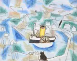 Pleasure steamer by Julian Trevelyan, Oil on canvas, sold Mar 2026