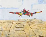 Camouflaged aeroplane by Julian Trevelyan, Oil on canvas, sold Mar 2026