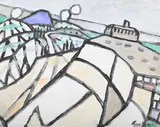Mount athos by Julian Trevelyan, Oil on canvas, sold Mar 2026