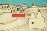 Italian landscape with trulli by Julian Trevelyan, Oil on canvas, sold Mar 2026
