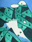 Mount athos by Julian Trevelyan, Oil on canvas, sold Mar 2026