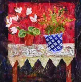 Velvet cloth and dragon thread by Sue Fitzgerald, Acrylic on canvas, sold Mar 2026