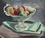 Still life of a bowl of fruit by Bernard Meninsky, Pen and ink and watercolour, sold Mar 2026