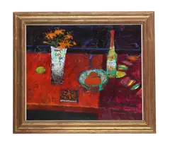Red table by William Selby, Oil on board, sold Mar 2026