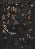 Studies from house of commons by John Lavery, Oil on canvas laid on board, sold Mar 2026