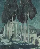 Moonlight in italy by Vera Waddington, Oil on board, sold Mar 2026