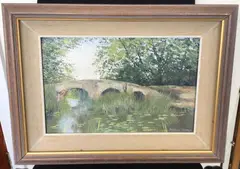 Resting By The Bridge by Pamela Derry, oil on board, sold Jul 2023