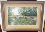 Resting By The Bridge by Pamela Derry, oil on board, sold Jul 2023